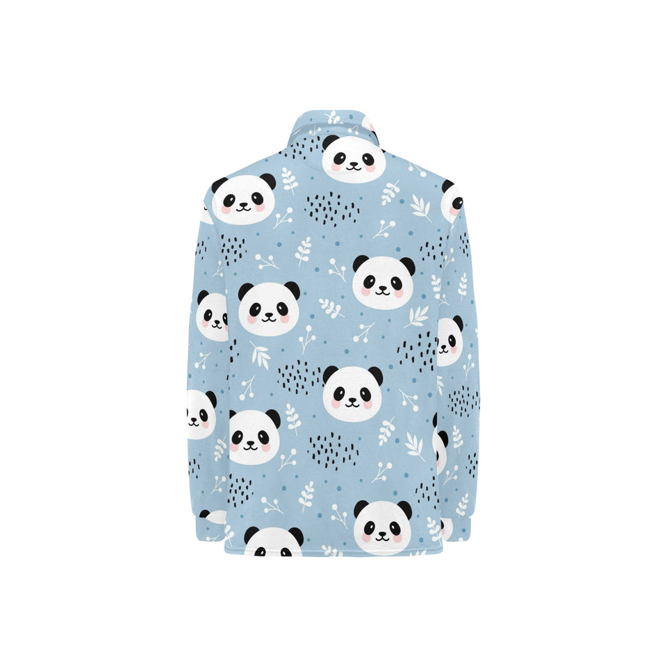 Cute panda pattern Women's Long Sleeve Polo Shirt