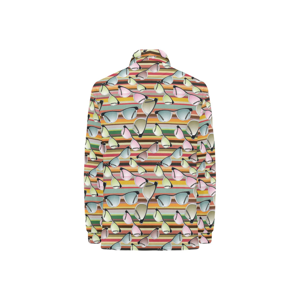 Sun Glasses Pattern Print Design 02 Women's Long Sleeve Polo Shirt