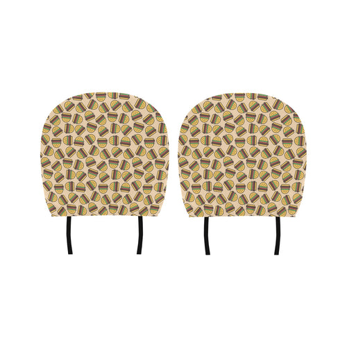 Hamburger Pattern Print Design 01 Car Headrest Cover