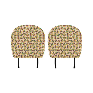 Hamburger Pattern Print Design 01 Car Headrest Cover