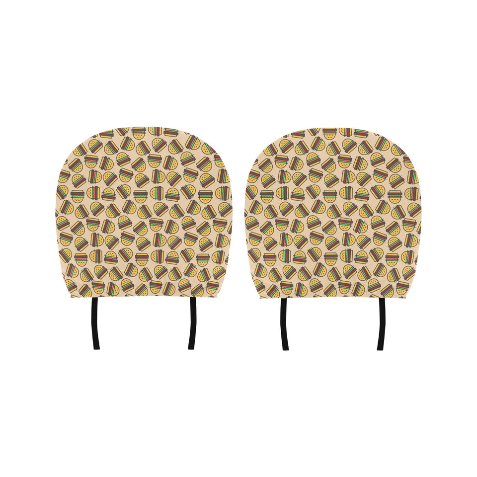 Hamburger Pattern Print Design 01 Car Headrest Cover