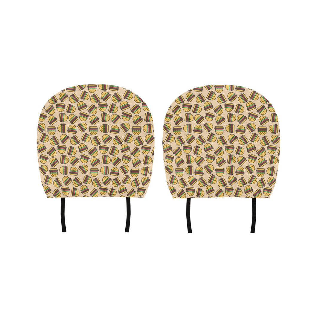 Hamburger Pattern Print Design 01 Car Headrest Cover