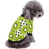 kiwi black dot background All Over Print Pet Dog Round Neck Fuzzy Shirt