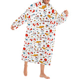 Canada Pattern Print Design 03 Blanket Robe with Sleeves