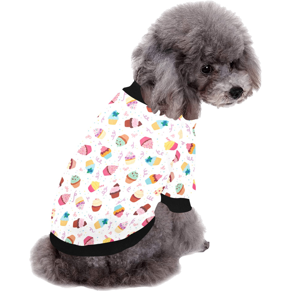 Cake cupcake design pattern All Over Print Pet Dog Round Neck Fuzzy Shirt