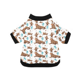sea lion Seals jellyfish pattern All Over Print Pet Dog Round Neck Fuzzy Shirt