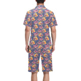 Goldfish Pattern Print Design 05 Men's V-Neck Short Pajama Set