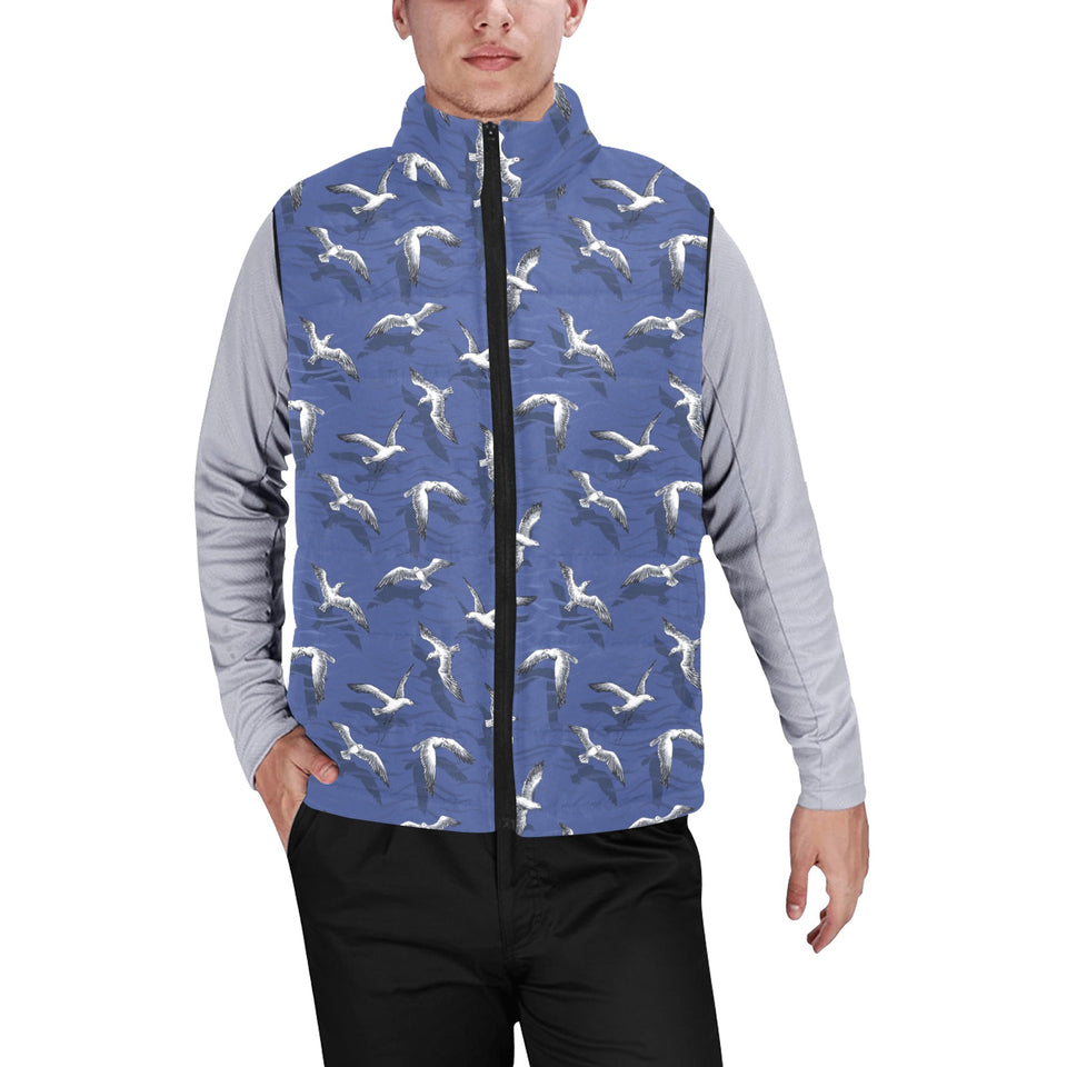 Seagull Pattern Print Design 03 Men's Padded Vest