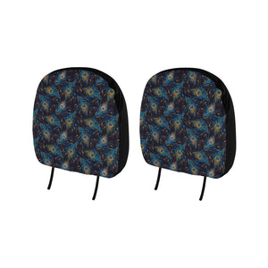 Beautiful peacock feather pattern Car Headrest Cover