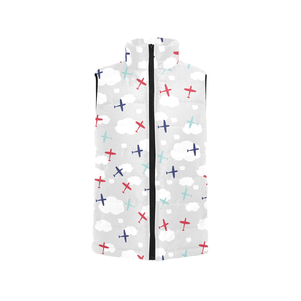 Airplane cloud grey background Men's Padded Vest