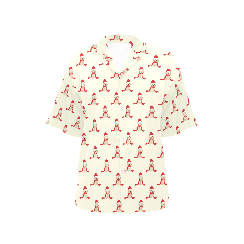 Golden Retriever Pattern Print Design 01 Women's All Over Print Hawaiian Shirt