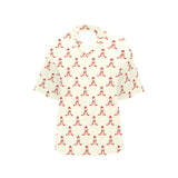 Golden Retriever Pattern Print Design 01 Women's All Over Print Hawaiian Shirt