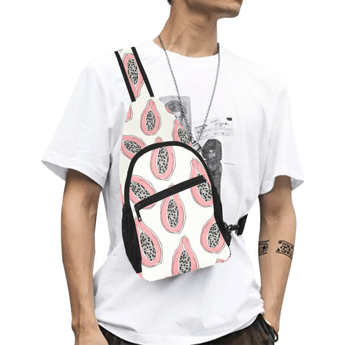 papaya pattern All Over Print Chest Bag