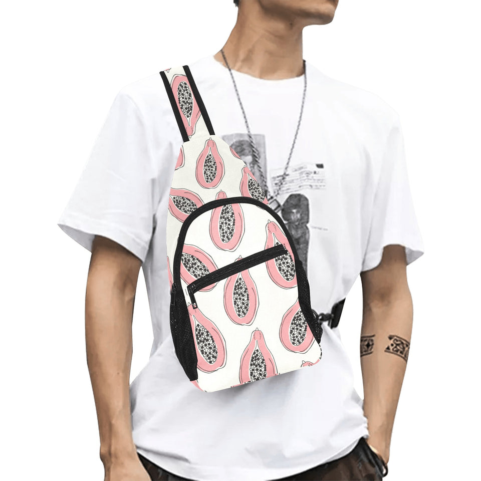 papaya pattern All Over Print Chest Bag