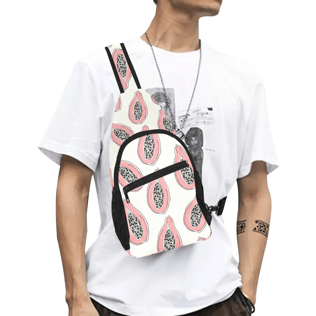 papaya pattern All Over Print Chest Bag