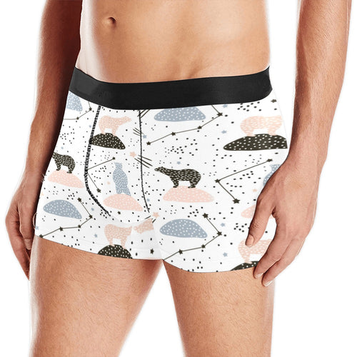 Polar bears star poka dot pattern Men's All Over Print Boxer Briefs Men's Underwear