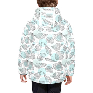 Shell polynesian tribal Kids' Boys' Girls' Padded Hooded Jacket