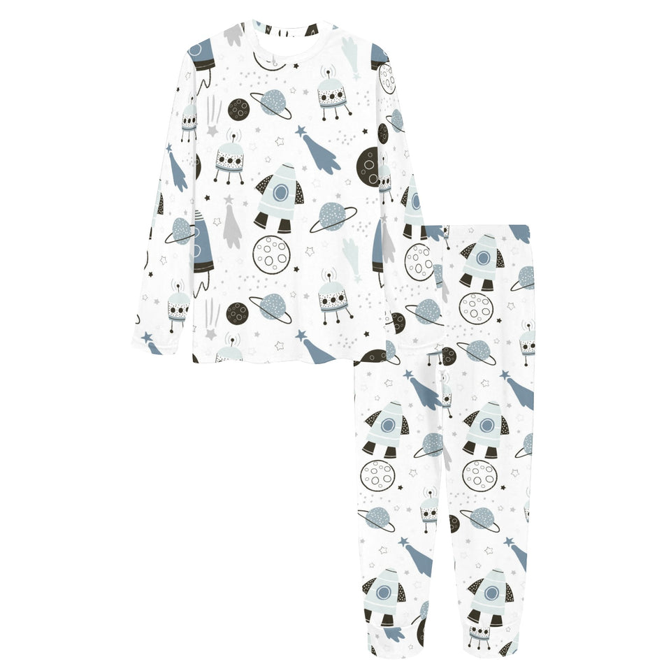 Hand drawn space elements space rocket star planet Women's All Over Print Pajama Set