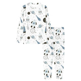 Hand drawn space elements space rocket star planet Women's All Over Print Pajama Set