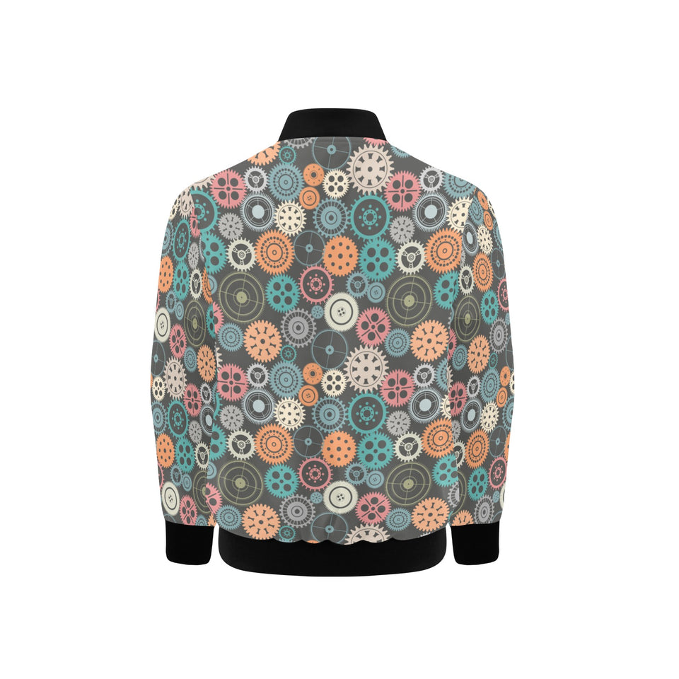 Gear Pattern Print Design 05 Kids' Boys' Girls' Bomber Jacket