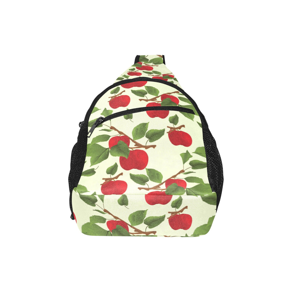 Red apples leaves pattern All Over Print Chest Bag