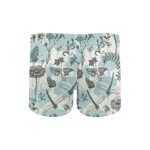 Dragonfly Butterfly Plants insect flower vintage s Men's Swimming Trunks