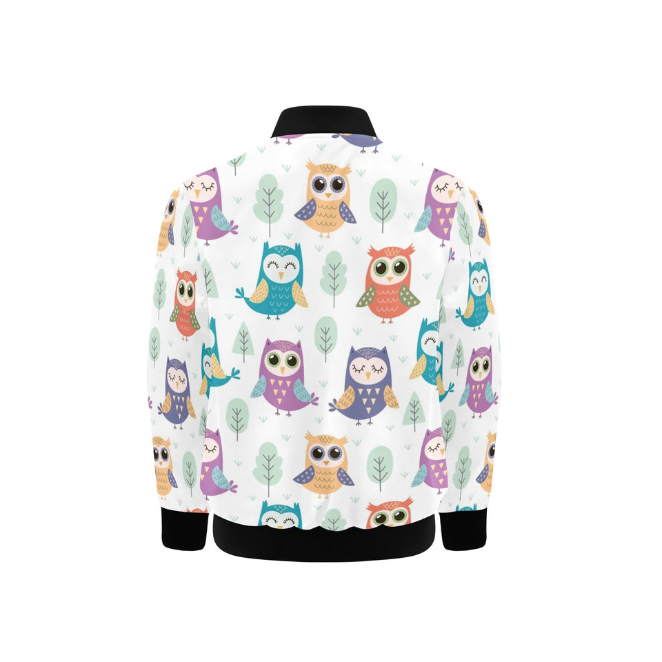 Cute owl pattern Kids' Boys' Girls' Bomber Jacket