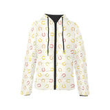 Horseshoes Pattern Print Design 02 Women's Padded Hooded Jacket