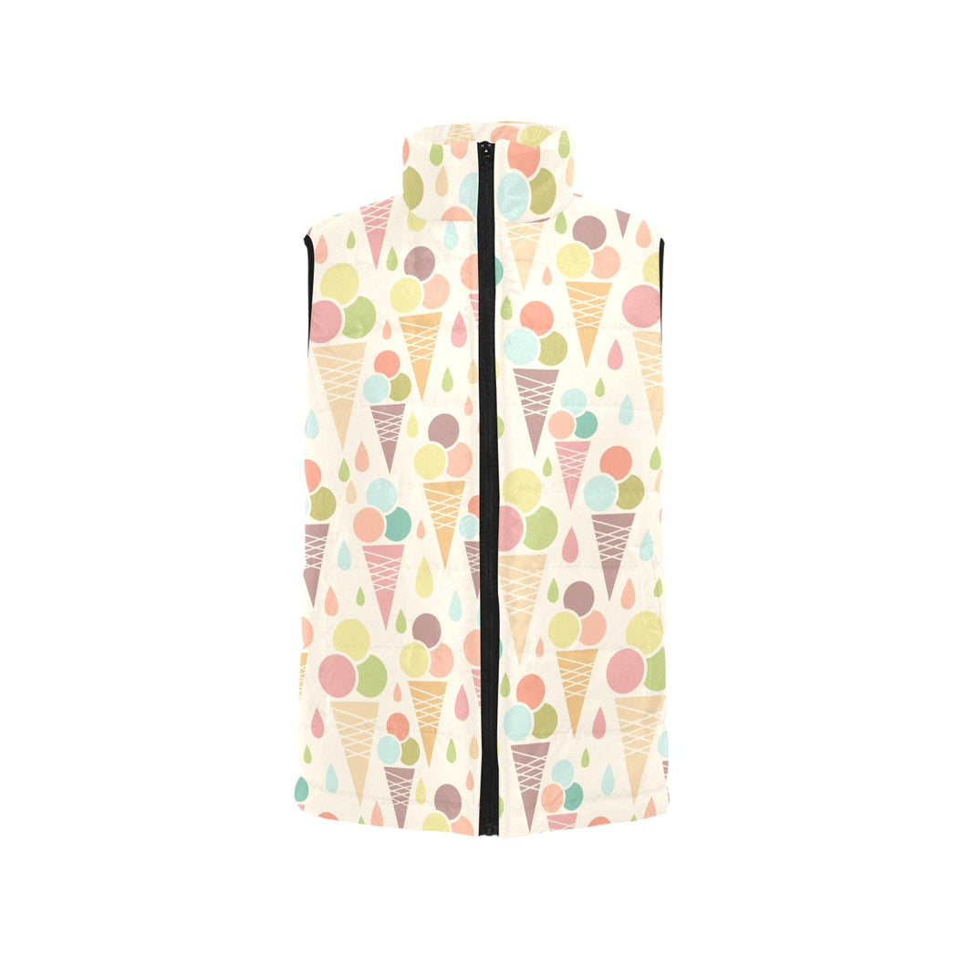 Ice cream cone pattern Men's Padded Vest