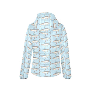 Swordfish Pattern Print Design 01 Women's Padded Hooded Jacket