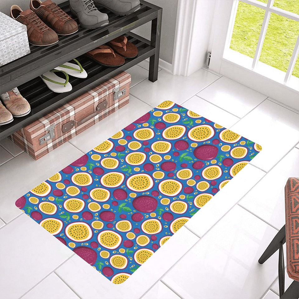 Passion fruit blue background Doormat