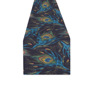 Beautiful peacock feather pattern Table Runner