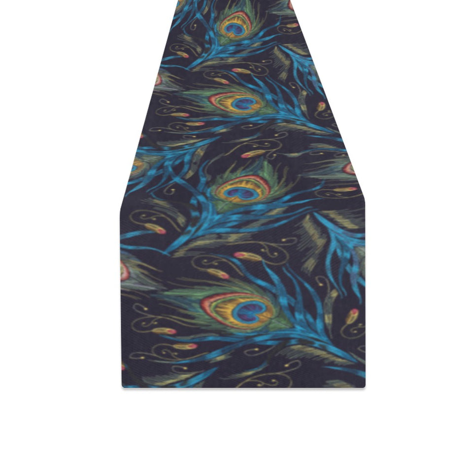 Beautiful peacock feather pattern Table Runner