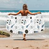 Hand drawn space elements space rocket star planet Beach Towel