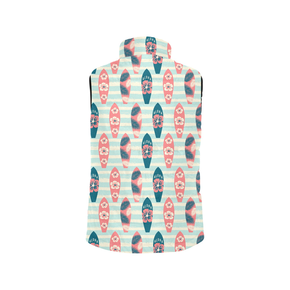 Surfboard Pattern Print Design 02 Men's Padded Vest