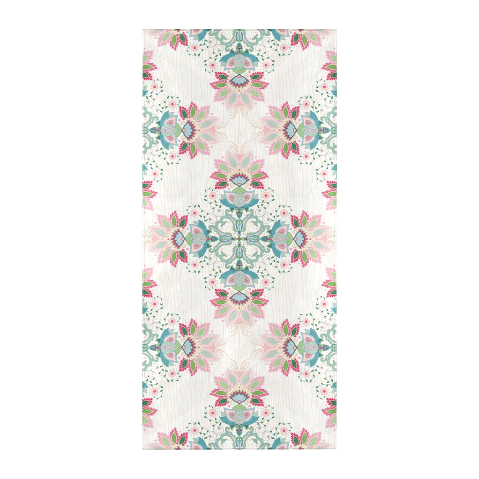 Square floral indian flower pattern Beach Towel