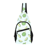 Durian pattern blue background All Over Print Chest Bag