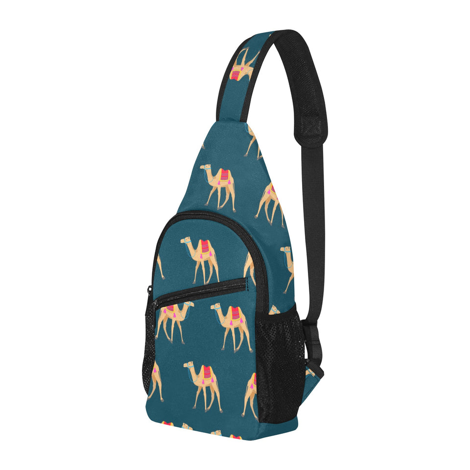 Camel pattern blue blackground All Over Print Chest Bag
