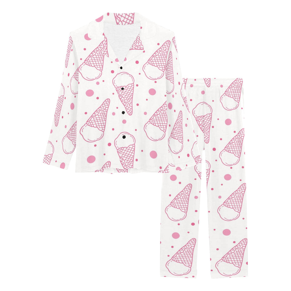 Hand drawn ice cream pattern Women's Long Pajama Set