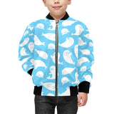 Cute white sea lion seals pattern Kids' Boys' Girls' Bomber Jacket