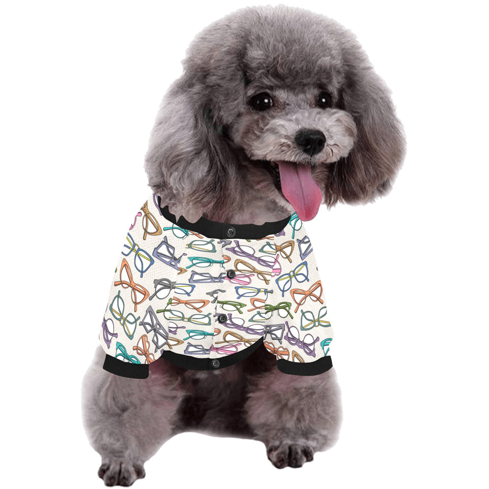 Sun Glasses Pattern Print Design 01 All Over Print Pet Dog Round Neck Fuzzy Shirt