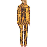 Egypt Hieroglyphics Pattern Print Design 05 Women's Long Pajama Set