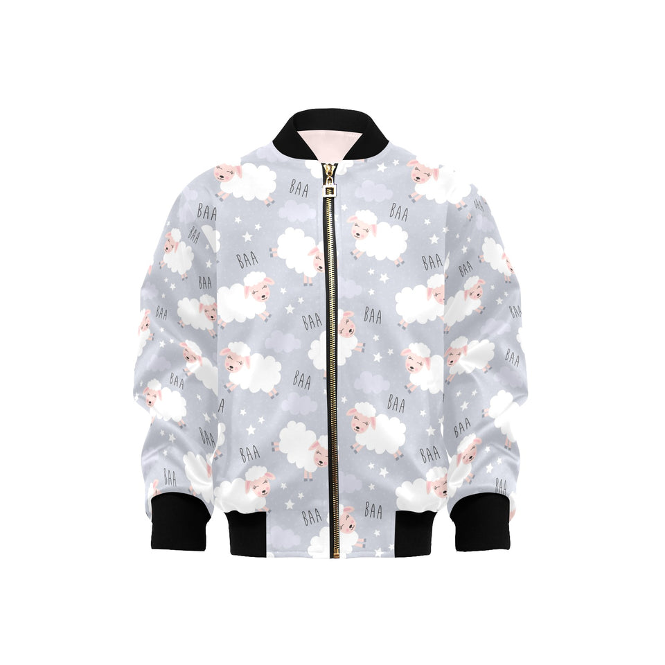 Sweet dreams sheep pattern Kids' Boys' Girls' Bomber Jacket