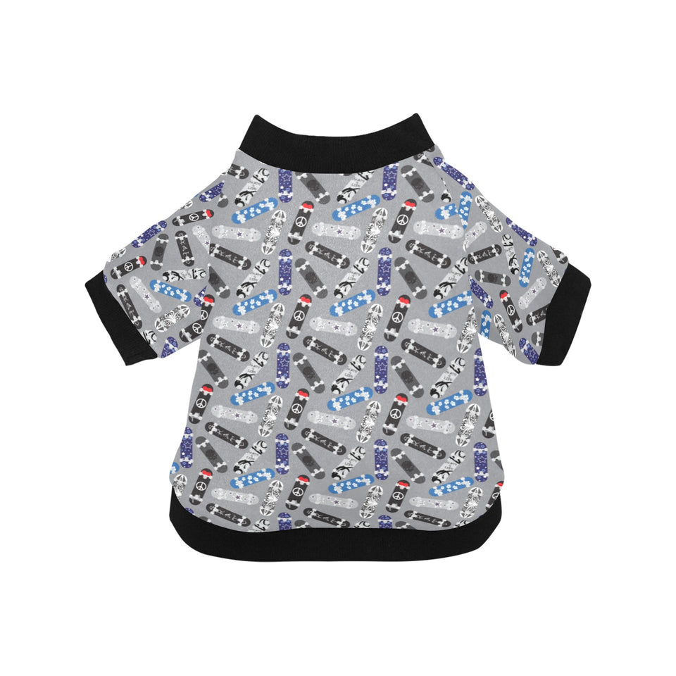 Skate Board Pattern Print Design 03 All Over Print Pet Dog Round Neck Fuzzy Shirt