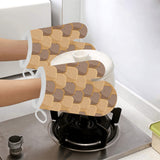 Bread Toast Pattern Print Design 04 Heat Resistant Oven Mitts