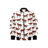 Horses running pattern background Kids' Boys' Girls' Bomber Jacket