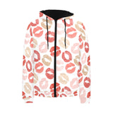Lips Pattern Print Design 04 Men's Padded Hooded Jacket