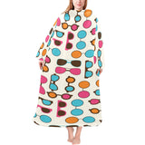 Sun Glasses Pattern Print Design 03 Blanket Robe with Sleeves