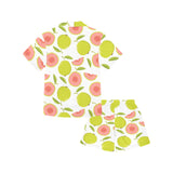 Guava pattern Kids' Boys' Girls' V-Neck Short Pajama Set