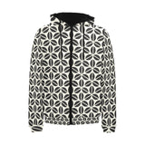 Coffee bean abstract modern pattern Men's Padded Hooded Jacket